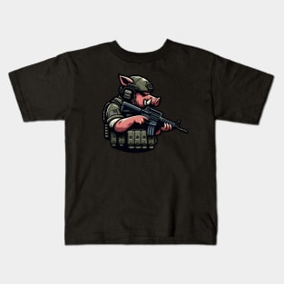 Tactical Wild Boar Adventure Tee: Unleash the Beast Within Kids T-Shirt